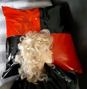 Lackkissen 80x80 cm Patchwork Ohne FÜLLUNG Reißverschluß Vinylpillow wetlook  - Bild 1 von 2