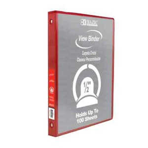 Case of 6 Red 1/2" Binders - NEW 3-Ring Folders w/ 2 Pockets - Organize Folders - Picture 1 of 2