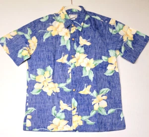 Vintage Ross Sutherland Hawaii Shirt Men's Medium Short Sleeve Honolulu Blue - Picture 1 of 11