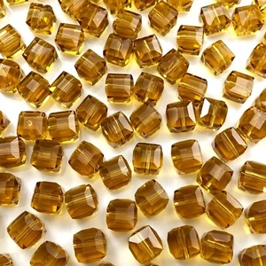 100 PCS 6mm Crystal Glass Beads Cube Crystal Beads Loose Square Shape Spacer ... - Picture 1 of 7