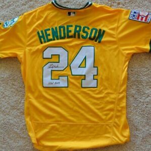 Rickey Henderson Autographed A's Replica Jersey Tristar Authenticated