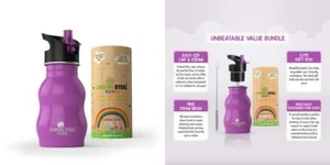 Kids Stainless Steel Water Bottle 12 oz Leak Proof Sippy Cup with Purple - Picture 1 of 10