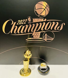 Golden State Warriors 2022 RING replica and CHAMPIONSHIP Trophy replica SGA - Picture 1 of 1