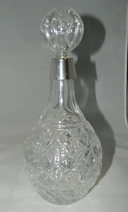 Vintage Cut Glass Etched Wine or Liquer Decanter With Stopper - Picture 1 of 5