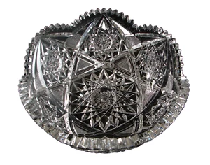 Antike Elmira ABP Amerikanische Brillantschliff Glas Kristall Schale #80 Design 8" - Bild 1 von 7