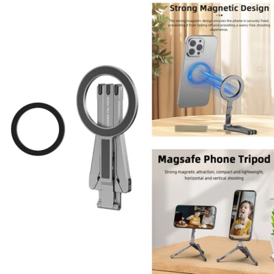 Magnetic Tripod Folding Metal Clip Desktop Tripod Selfie Stick ForiPhone/Android - Image 1 of 4