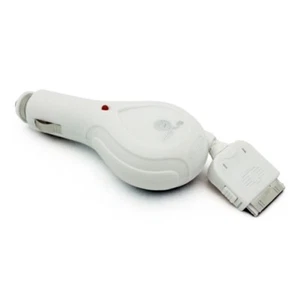 Retractable Car Charger DC Socket Power Adapter White for iPhone iPod iPad - Picture 1 of 6