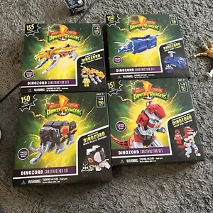 Mighty Morphin Power Rangers Dinozord Megazord Bau 4er Set - Bild 1 von 9