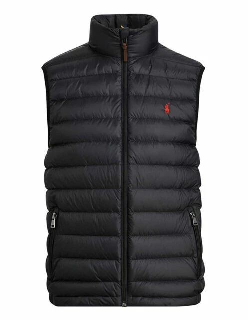 Polo Ralph Lauren Solid Puffer Vest - Black, Size XXL