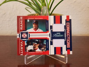 Ramirez/Varitek: 2005 Playoff Prestige Connections Dual Jersey /50