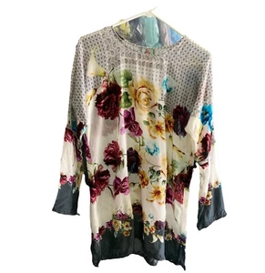 Johnny Was Floral Linden Top Tunic Boho Womens Sz XS NWT C16219A-9 - Picture 1 of 12
