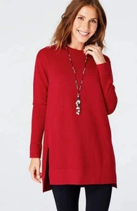 J.Jill ~ MP ~ NEW Luxe Cashmere Tunic ~ True Red ~ NWT (1N5) - Picture 1 of 4