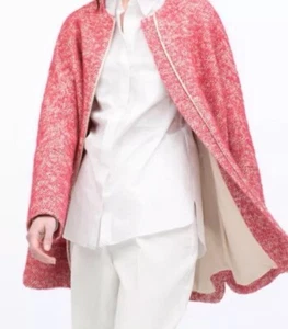 ZARA Wool Blend Raspberry Red Boucher Coat / Jacket - Picture 1 of 6