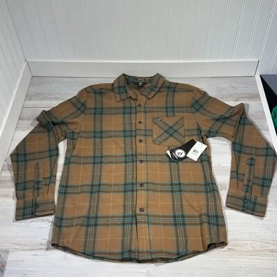 NEW Volcom Mens Caden Button Up Plaid Flannel Shirt Size Medium L/S Modern Fit - Image 1 of 4