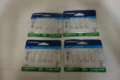 New 4 Packs Westinghouse Landscape 4W 12v Wedge Light Bulbs 16pcs Total 4T5/12V - Image 1 of 2