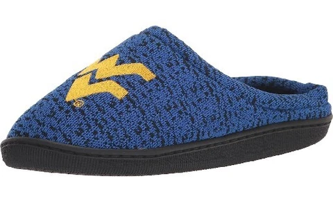 WVU COLLEGE FOCO Mens NCAA College Team Logo Poly Knit Cup Sole Slippers Large Cover