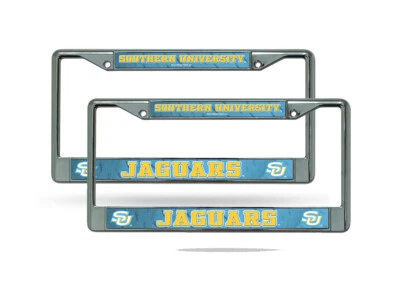 Southern University Jaguars Chrome Metal (Set of 2) License Plate Frame Set - Image 1 of 4