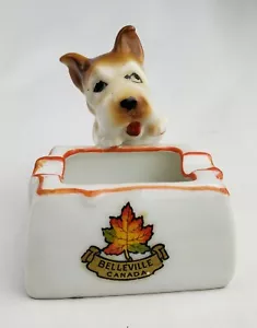 Vintage Ceramic Scottie Dog Ashtray Belleville Canada Old Souvenir made in Japan - Picture 1 of 12