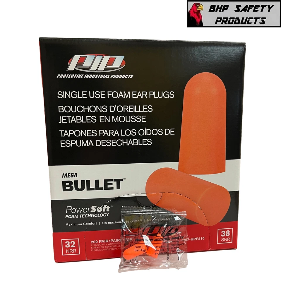 Lote de tapones para los oídos a granel, espuma naranja suave sueño viaje ruido tapones para los oídos NRR 32 Foto 1 de 4