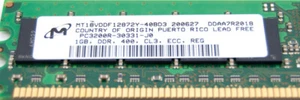 HP/Micron 1GB PC3200 DDR DIMM MT18VDDF12872Y-40BD3 HP:373029-851 - Picture 1 of 4