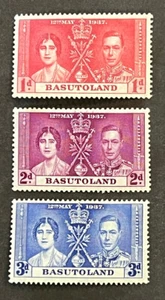 Travelstamps: 1937 Basutoland Stamps Scott #15-17 Coronation Mint MOGH - Picture 1 of 5