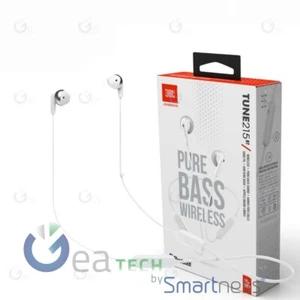 Headset Wireless Bluetooth JBL Tune 215 T215BT Earphones in-Ear White - Picture 1 of 3