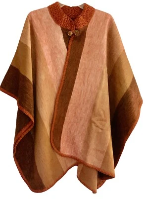 Soft & Cozy Alpaca Hand-knitted Poncho open style Imported S000081 - Image 1 of 4