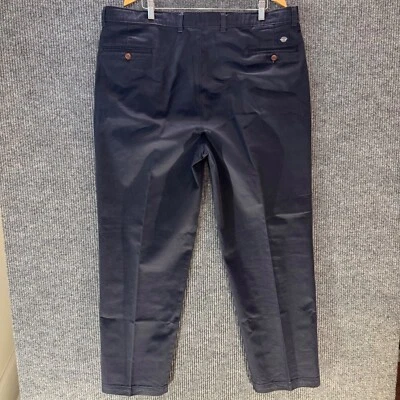 Vintage Dockers Pleated Pants Mens 42x32 Navy Relaxed Fit Y2K Trousers Khakis - Image 1 of 4
