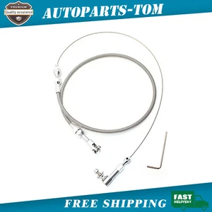 24" THROTTLE CABLE BRAIDED STAINLESS STEEL UNIVERSAL ACCELERATOR For FORD, CHEVY - Picture 1 of 7