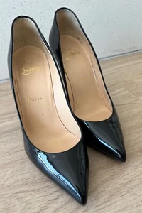 Christian Louboutin So Kate 120 Black Patent Leather Pointed Pumps Size EU 37 - Picture 1 of 9