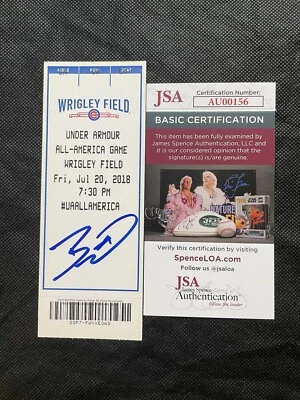 Bobby Witt Jr signed 2018 Under Armour Game ticket. Note Condition. JSA Cert. - Image 1 of 2