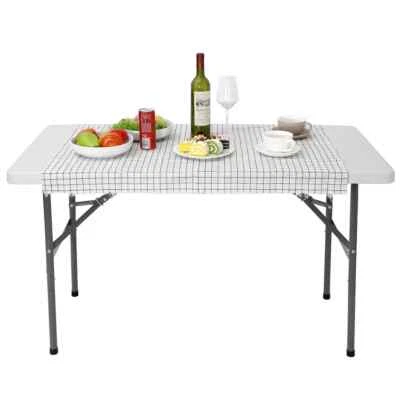 Mesa de picnic plegable de 4 pies portátil plegable por la mitad de plástico mesa de comedor picnic fiesta Foto 1 de 4