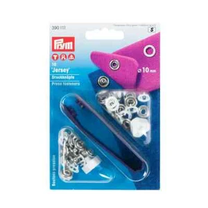 Jersey - Druckknöpfe 10 mm 10 Stück Metall Messing weiß silber Prym 390111 - Bild 1 von 3