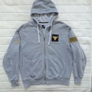 Under Armour Project Rock Men's Hoodie Sweatshirt Large Gray Blood Sweat Respect - Picture 1 of 12
