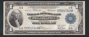 BEAUTIFUL RARE PHILADELPHIA GREEN EAGLE 1918 $1 NOTE. NO TEARS OR PINHOLES  - Picture 1 of 2