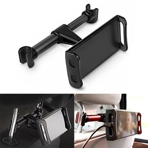 Car Headrest Mount 360° Rotating Tablet Phone Holder Backseat Bracket(Black ) - Afbeelding 1 van 17