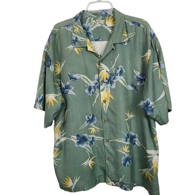 Tommy Bahama Shirt Men XL Silk Floral Bird Of Paradise Hawaiian Tropical Camp XL - Image 1 of 4