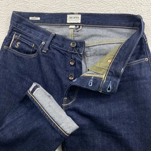 Jeans Todd Snyder Selvedge Denim uomo 30x30 lavaggio indaco scuro vestibilità dritta 12 oz - Foto 1 di 13