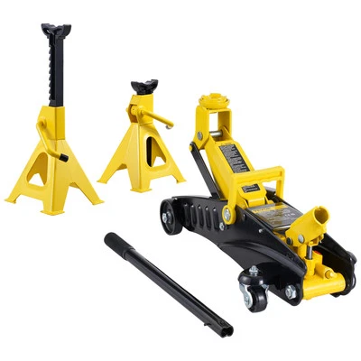 Low Profile Floor Jack 2 Ton Single Piston Hydraulic Car Jack with 2 Jack Stands - Image 1 of 4