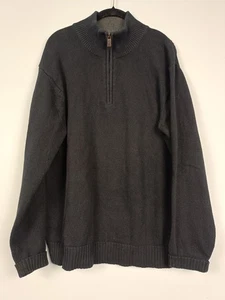 Oscar de la Renta Herren XL schwarz 3/4 Zip Strick Langarm Baumwolle Pullover Komfort - Bild 1 von 5