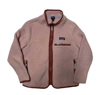 Patagonia Retro X Fleece Jacket Girls Small 7/8 Pink Full Zip - Image 1 of 4