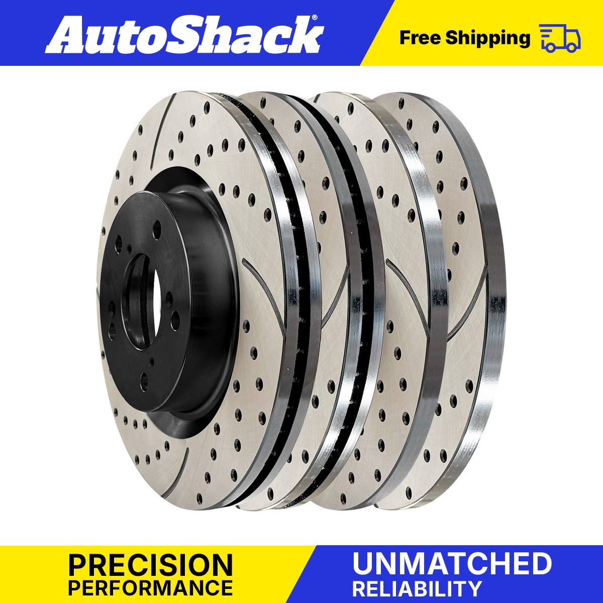 Complete Brake Kit For Toyota Camry/Avalon/Lexus ES | Ceramic Pads & Drilled/Slotted Coated Rotors