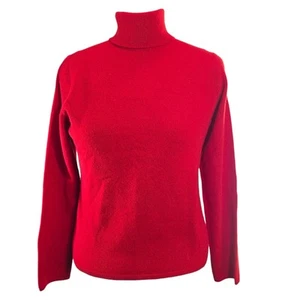 Charter Club 2-fädig 100% Kaschmir rot weicher Pullover Strick Rollkragenpullover Large - Bild 1 von 9