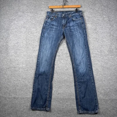 Levis 527 牛仔裤男式 30x34(适合 31x33)蓝色低修身靴型褪色牛仔布 — 第 1/4 张图片