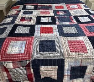 Pottery Barn Kids Twin Patchwork Plaid Quilt - Picture 1 of 7