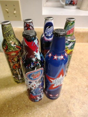 Mountain Dew Green Label Art Aluminum Bottles (6) - Image 1 of 4