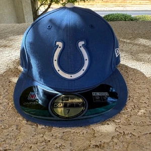 New Era Indianapolis Colts NFL Hat Size 7 Fitted Cap Blue - Picture 1 of 4