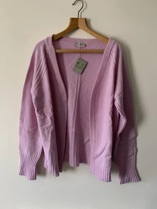 John Smedley rosa offene Strickjacke Kaschmir M/L neu Oversize bequem Geschenk UVP 295£ - Bild 1 von 7