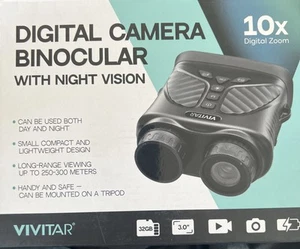 Vivitar Digital Camera Binocular 10x Zoom with Night Vision - VIVCVIR12 - Picture 1 of 3