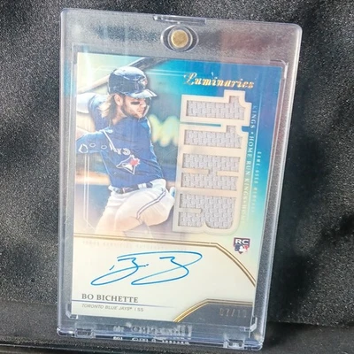 2020 Topps Luminaries Bo Bichette Home Run Kings Rookie Patch Auto /10 Blue Jays - Image 1 of 2